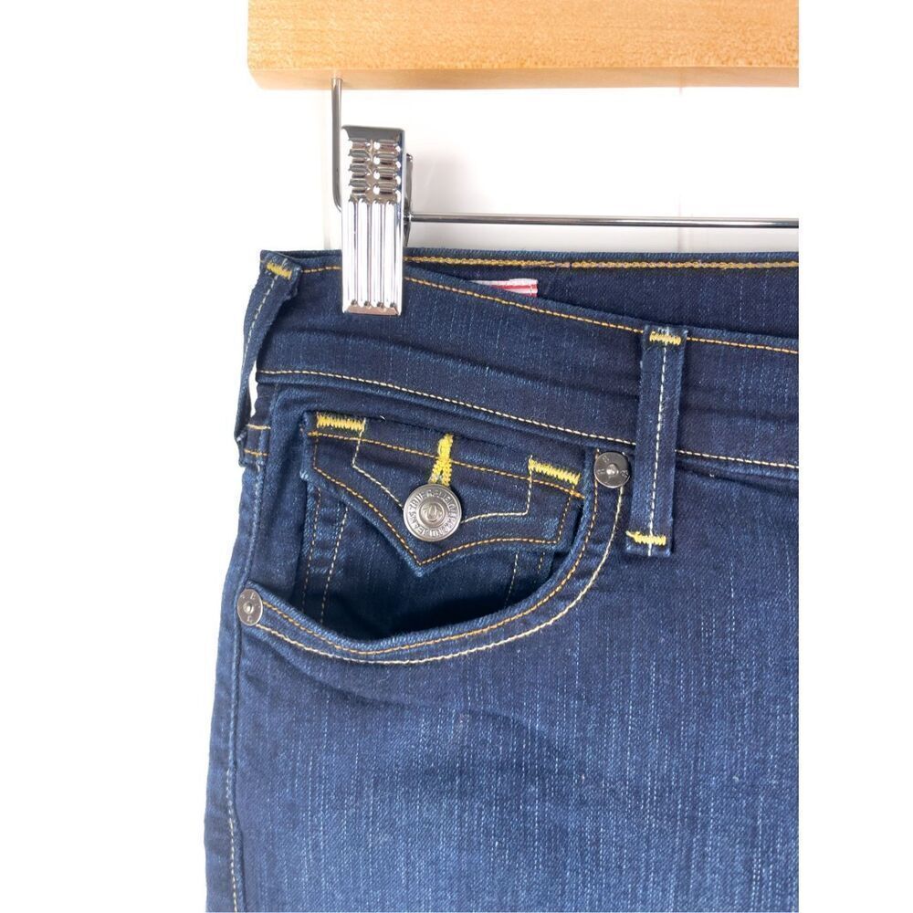 True Religion Halle Mid Rise Super Skinny Jeans Button Pockets Size 28 - Picture 2 of 14